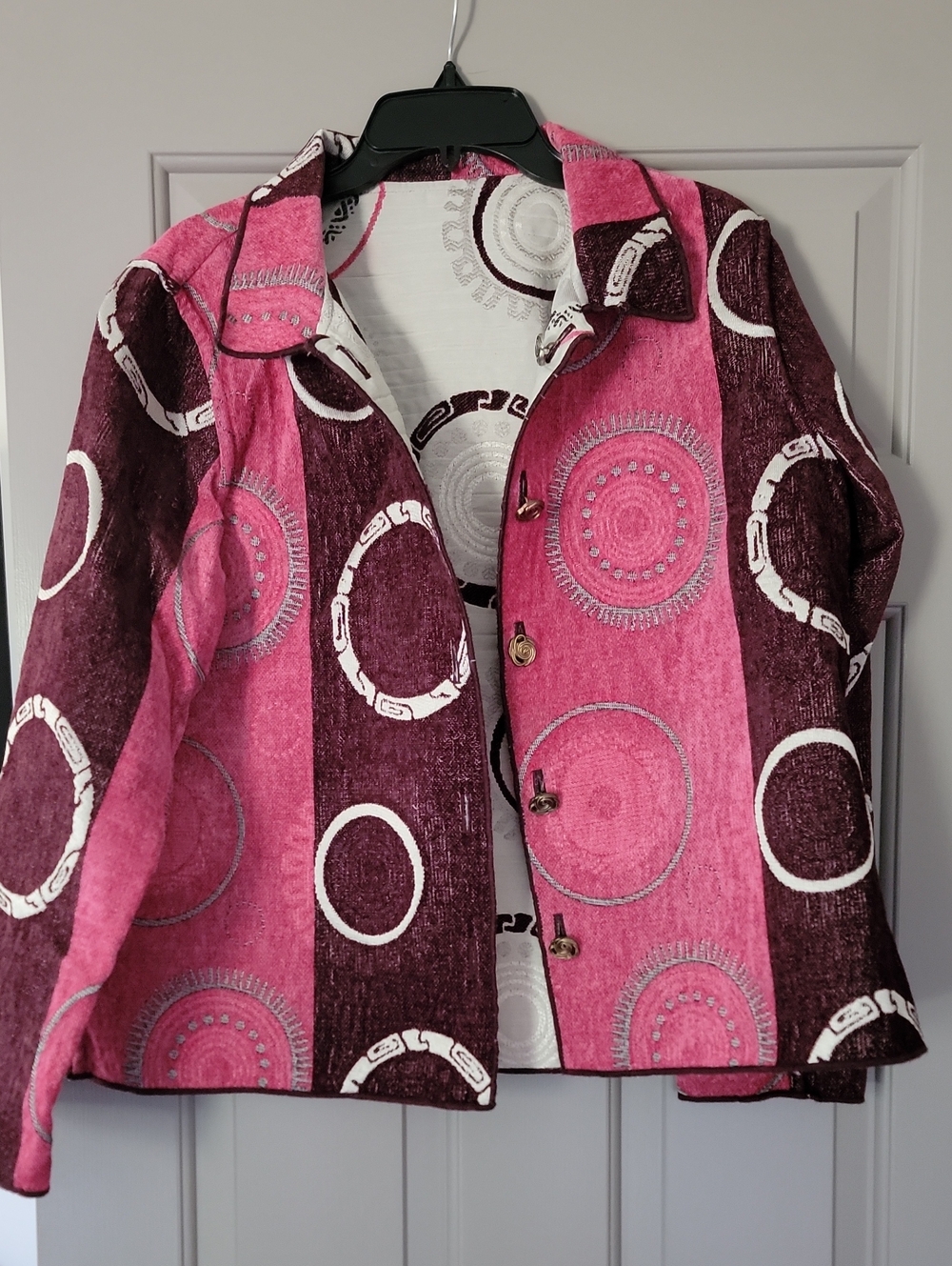 Winding River Reversible Jacket Art To Wear LAGENLOOK orig 130$ Sz L